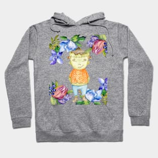 PRETTY KID FRANKENSTINE'S MONSTER FLORAL PURPLE DESIGN Hoodie